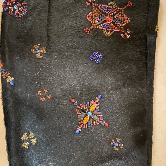 FENDI black pony boots with incredible beading - Picture 9 of 12